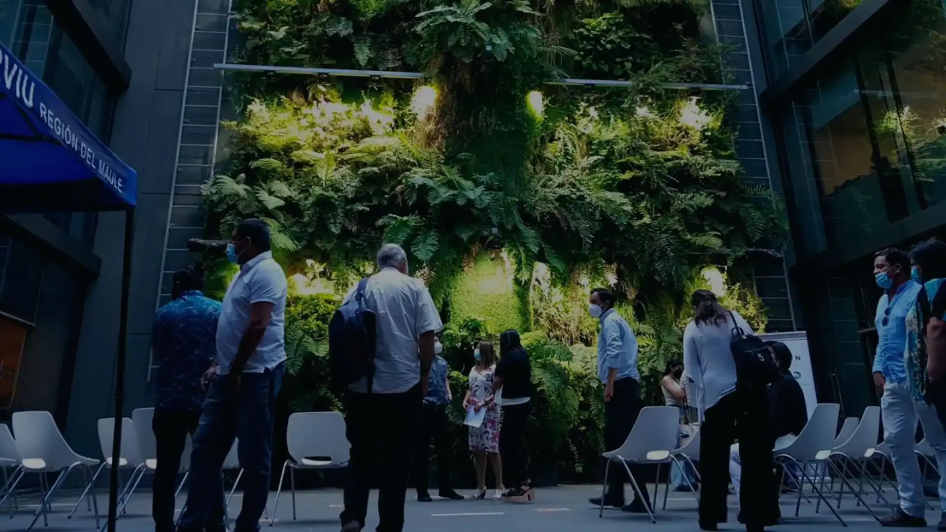 Inauguración del jardín vertical de 130 m² en el patio del edificio MINVU–SERVIU Maule, Talca