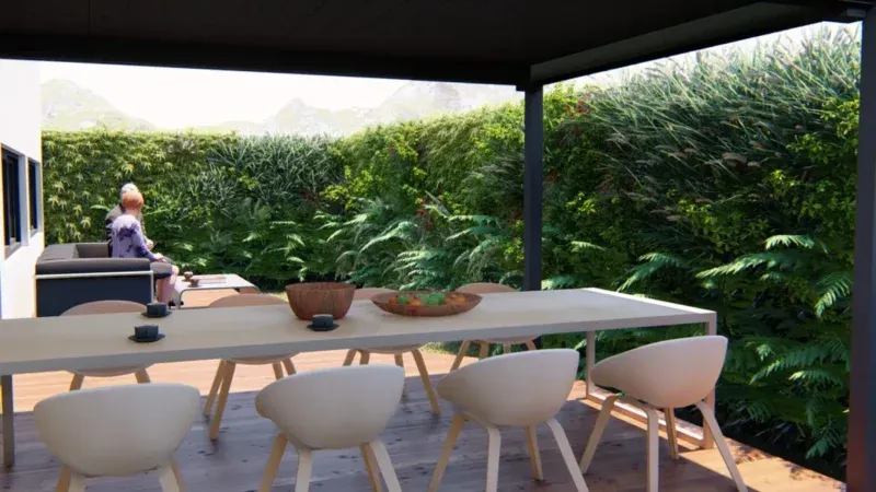 Imagen del proyecto de terraza con jardín vertical para el Edificio TI de la UCM