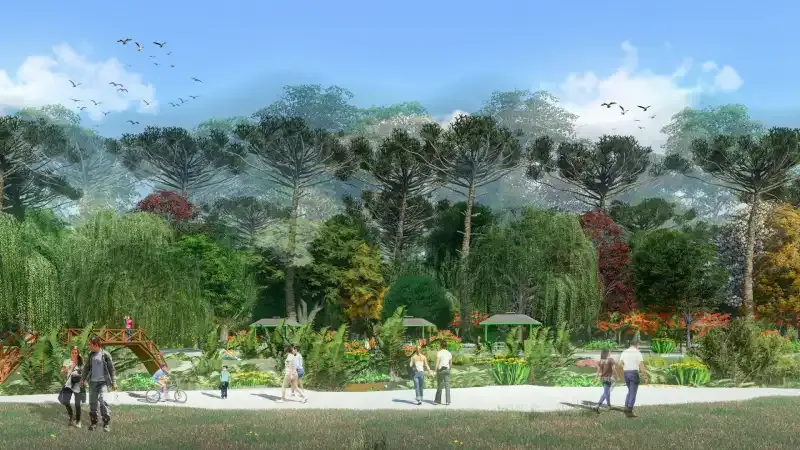Vista del Parque Isabel Riquelme a orillas del río Cautín