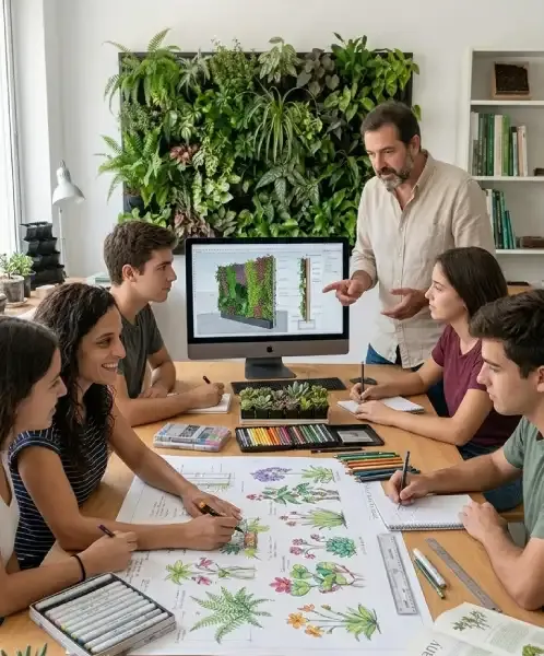 Clase de diseño de jardines verticales de la Escuela del Paisaje